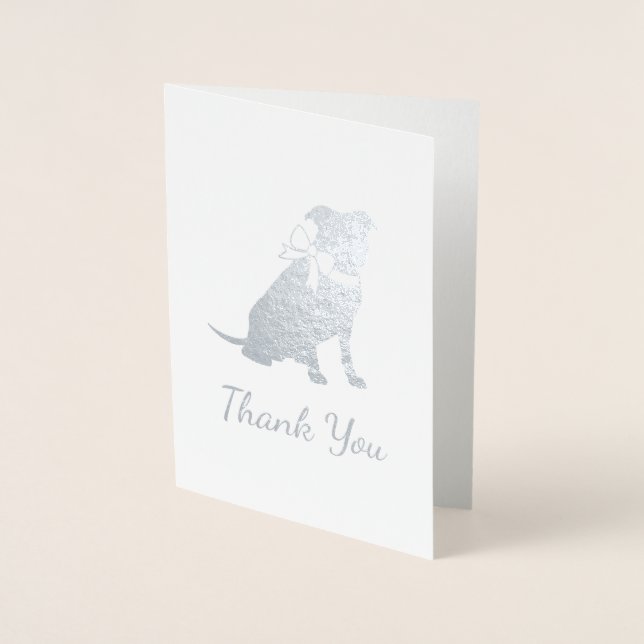 Rosa Pit Bull Dog Baby Shower Folierat Kort (Framsida)