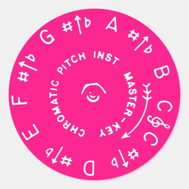 Rosa Pitch Pipe Runt Klistermärke (Framsida)