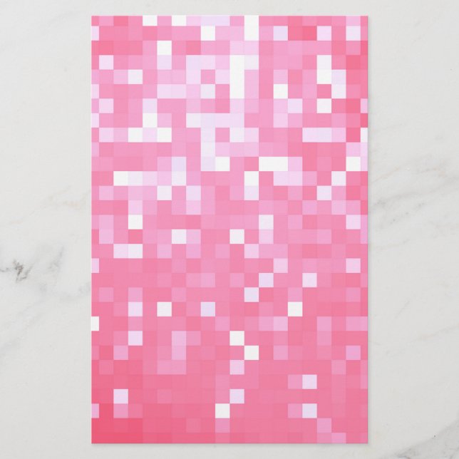 Rosa Pixel-Gnistra Brevpapper (Framsida)