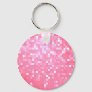 Rosa Pixel-Gnistra Nyckelring