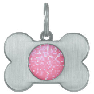 Rosa Pixelglitter Namnbricka Husdjur