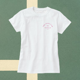 Rosa PKBL Social Klubb Vapensköld Pickleball T Shirt