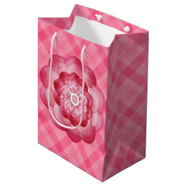 ROSA PLAID MÖNSTER MED ROSA BLOMMOR