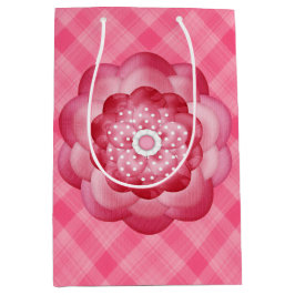 ROSA PLAID MÖNSTER MED ROSA BLOMMOR