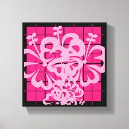 Rosa Plaided Florah Design Canvastryck