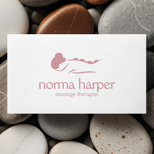 Rosa Plain Stone Massage Therapy Hälsa Day Spa Visitkort