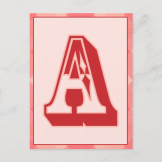 Rosa Play Brev ’A’-typografiskt banderoll Vykort