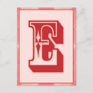 Rosa Play Brev ’E’-typografiskt banderokort Vykort