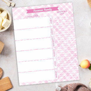 Rosa Play Family Meal Planner and Shopping List Anteckningsblock