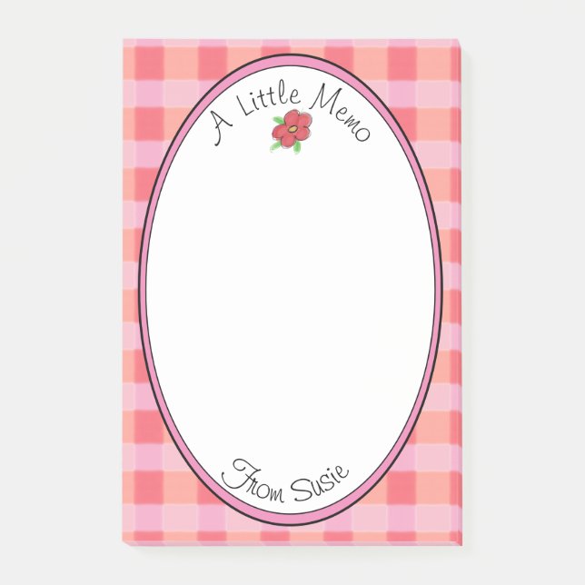 Rosa Play Girly Design Post-it Block (Framsida)