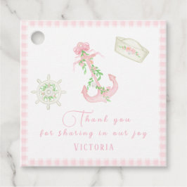 Rosa Play Nautical Flicka Baby Shower Gåvor Etiketter