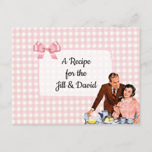Rosa Play Tablecloth Bröllop Recept Card Vykort