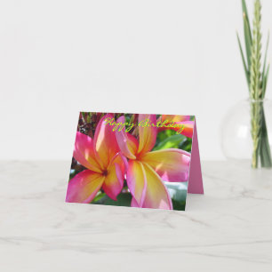 Rosa Plumeria Blooms födelsedagskort Tack Kort