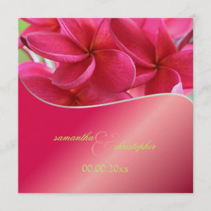 Rosa Plumeria bröllopsinbjudningar Inbjudningar