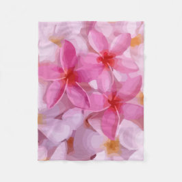 Rosa Plumeria Flower Mönster Fleecefilt