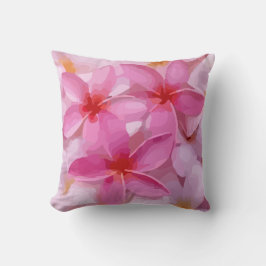Rosa Plumeria Flower Mönster Kudde