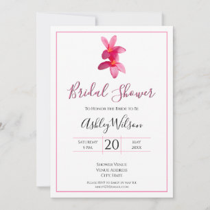 Rosa Plumeria Flowers, Modern Bröllop, Möhippa Inbjudningar