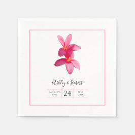 Rosa Plumeria Flowers, Modern Bröllop Napkins Pappersservett