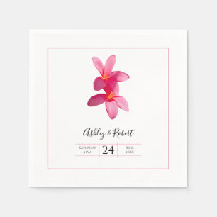 Rosa Plumeria Flowers, Modern Bröllop Napkins Pappersservett