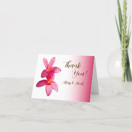 Rosa Plumeria Flowers på Rosa, Blommigt, Bröllop Tack Kort