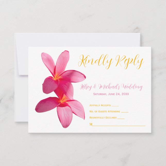 Rosa Plumeria Flowers, Tropical, Blommigt, OSA Tack Kort (Framsida)
