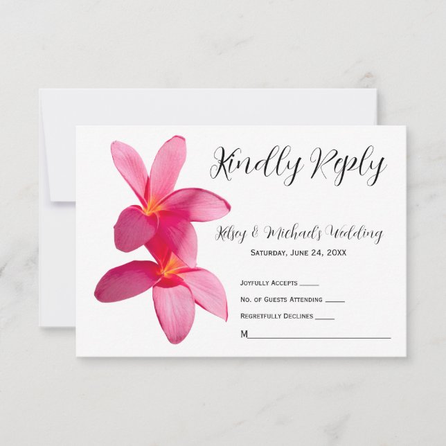 Rosa Plumeria Flowers, Tropical, Blommigt, OSA Tack Kort (Framsida)