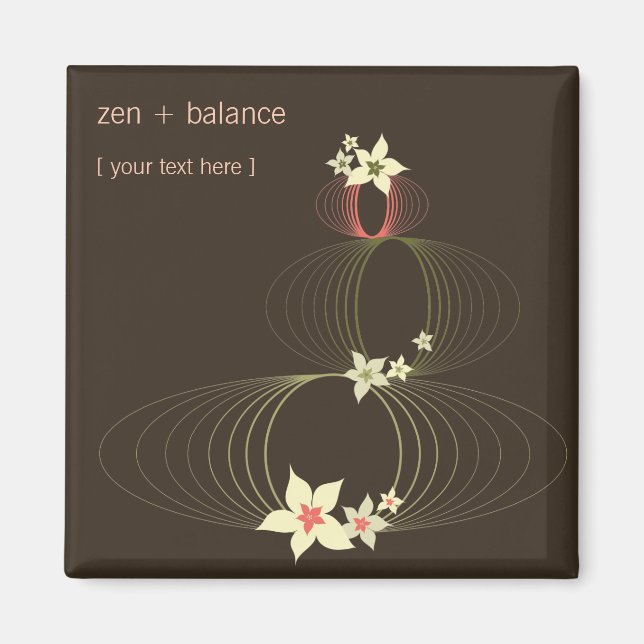 Rosa Plumeria Frangipani Flowers Chic Ikebana Zen Magnet (Framsidan)