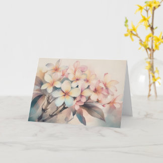 Rosa Plumeria på det grå hälsningskortet Kort