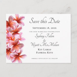 Rosa Plumeria Spara datumvita vykort