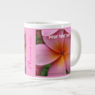 Rosa Plumeria Tropical Flower Custom Name JumboMug Jumbo Mugg