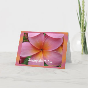 Rosa Plumeria Tropiskt fotdagskort Kort