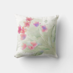 Rosa Plumeria Watercolor Kudde
