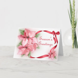 Rosa Poinsettas Helgkort