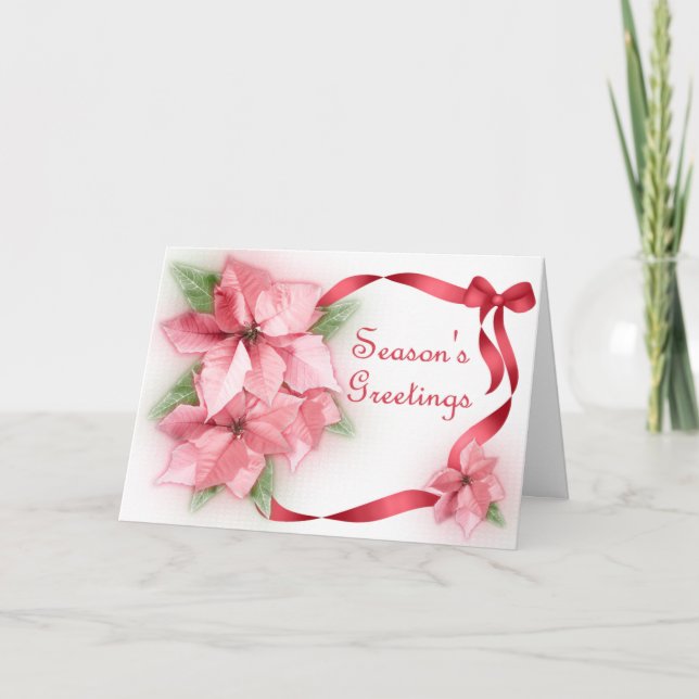 Rosa Poinsettas Helgkort (Framsida)