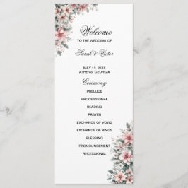 Rosa Poinsettia dubbla-programkort Program