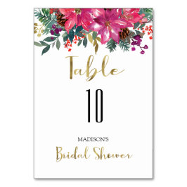 Rosa Poinsettia-Möhippan Bordsnummer