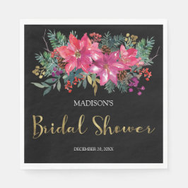 Rosa Poinsettia-Möhippan Pappersservett