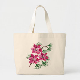 Rosa Poinsettia-väska Jumbo Tygkasse