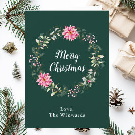 Rosa Poinsettia WAN God jul Helgkort