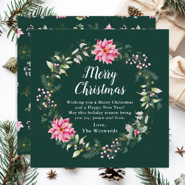 Rosa Poinsettia WAN God jul Julkort