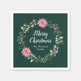 Rosa Poinsettia WAN God jul Pappersservett