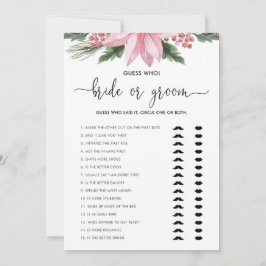 Rosa Poinsettia Winter Bride eller Groom Shower Ga Inbjudningar