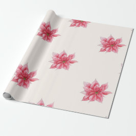 Rosa Poinsettia Wrapping Papper Presentpapper