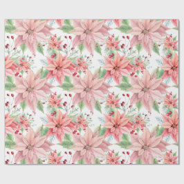 Rosa Poinsettias jul Blunder Mönster Presentpapper