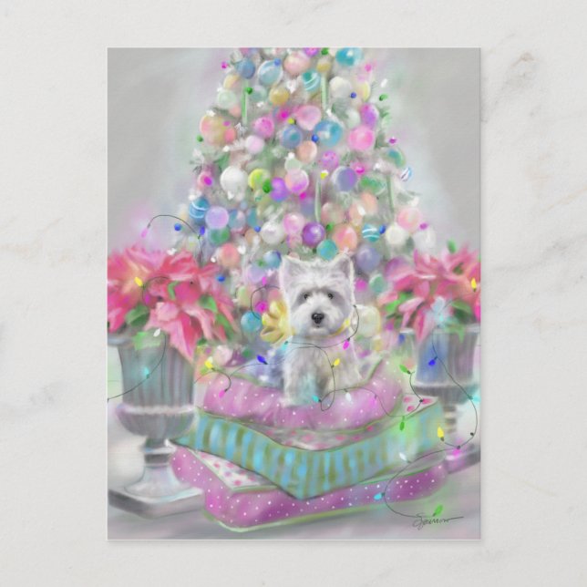 Rosa Poinsettias Vykort (Framsida)