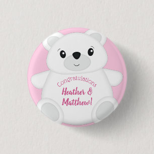 Rosa Polar Bear Baby Shower Knapp