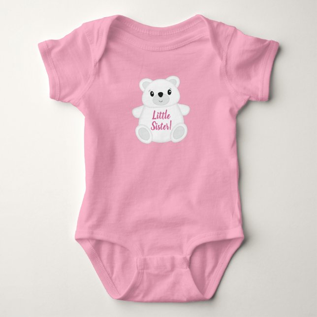 Rosa Polar Bear Baby Shower T Shirt (Framsida)