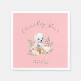 Rosa Polar Bear Flicka Shower Napkins Pappersservett