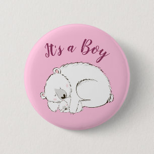 Rosa Polar Bear Knapp
