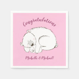 Rosa Polar Bear Pappersservett